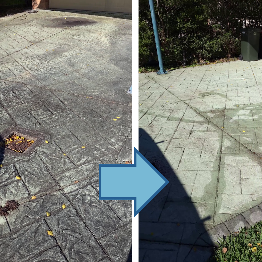 Painted surface soft washing results Newcastle